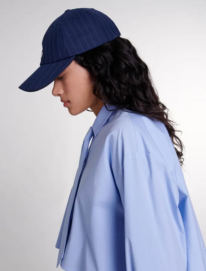 Hats Women Maje Striped Cap Navy Tennis Stripe