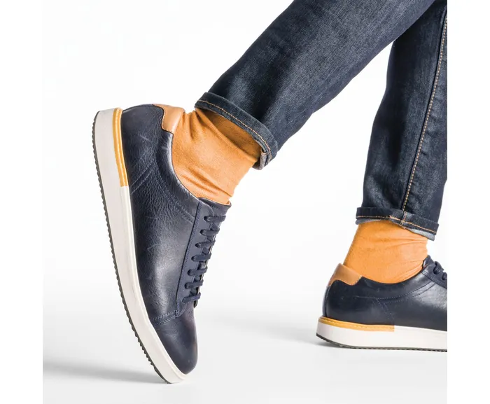 Heath Sneaker Navy Leather Sneakers Hush Puppies Men Heath Sneaker Navy Leather Sneakers Hush Puppies Men