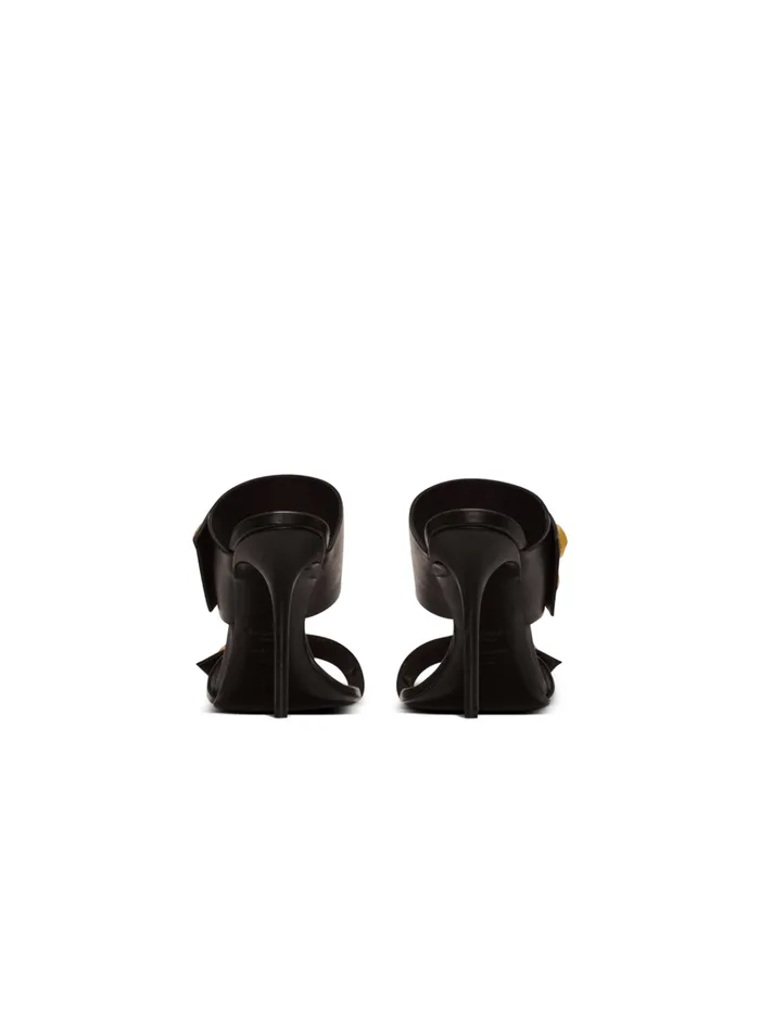 Heeled Eva Mules In Calfskin Black Women Balmain High Heels and Pumps