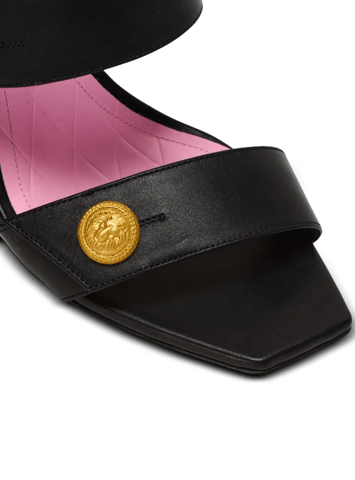Heeled Eva Mules In Calfskin Black Women Balmain High Heels and Pumps