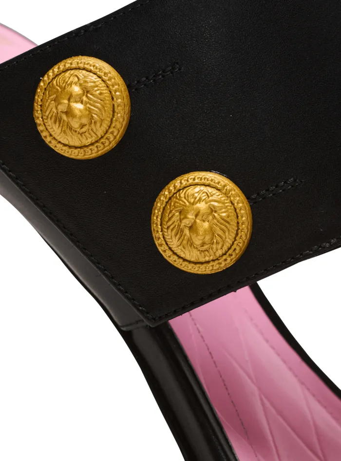 Heeled Eva Mules In Calfskin Black Women Balmain High Heels and Pumps