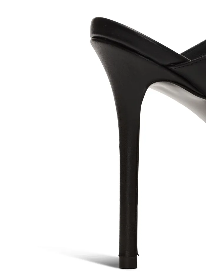 Heeled Eva Mules In Calfskin Black Women Balmain High Heels and Pumps