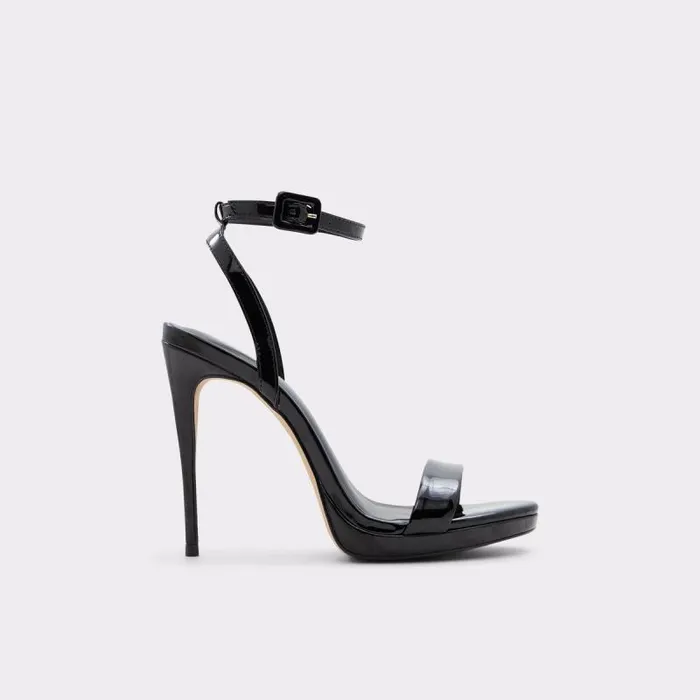 Heels Women ALDO Kat Black Strappy Sandal 8211 Stiletto Platform