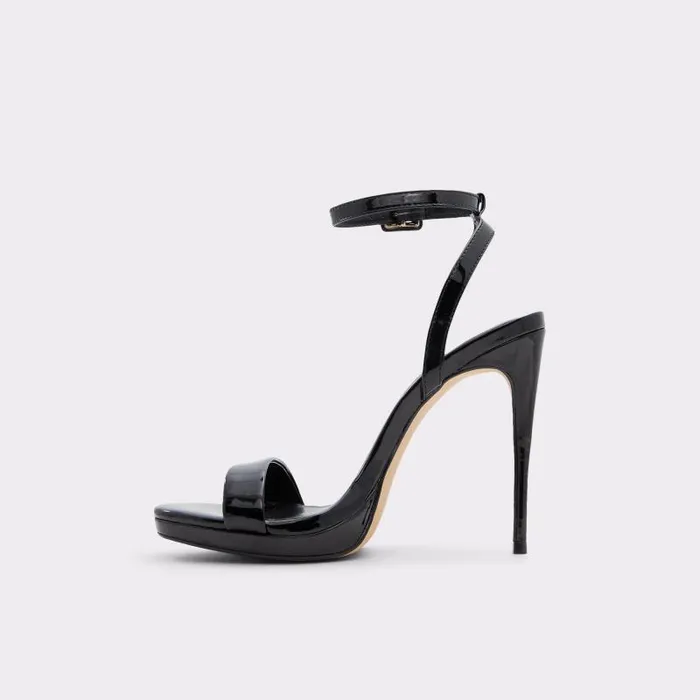 Heels Women ALDO Kat Black Strappy Sandal 8211 Stiletto Platform