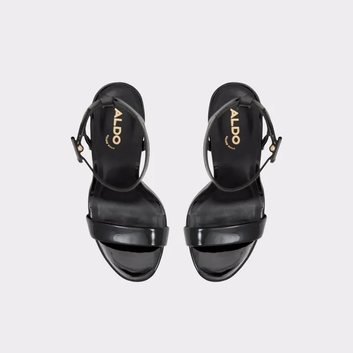 Heels Women ALDO Kat Black Strappy Sandal 8211 Stiletto Platform