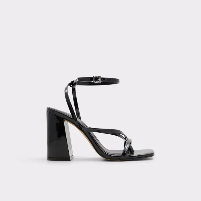 Heels Women ALDO Laurader Black Strappy Block Heeled Sandal