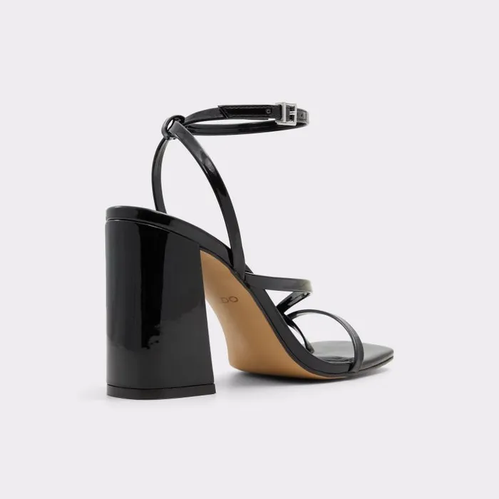 Heels Women ALDO Laurader Black Strappy Block Heeled Sandal