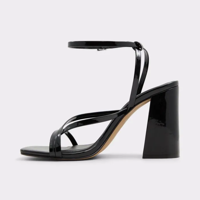Heels Women ALDO Laurader Black Strappy Block Heeled Sandal