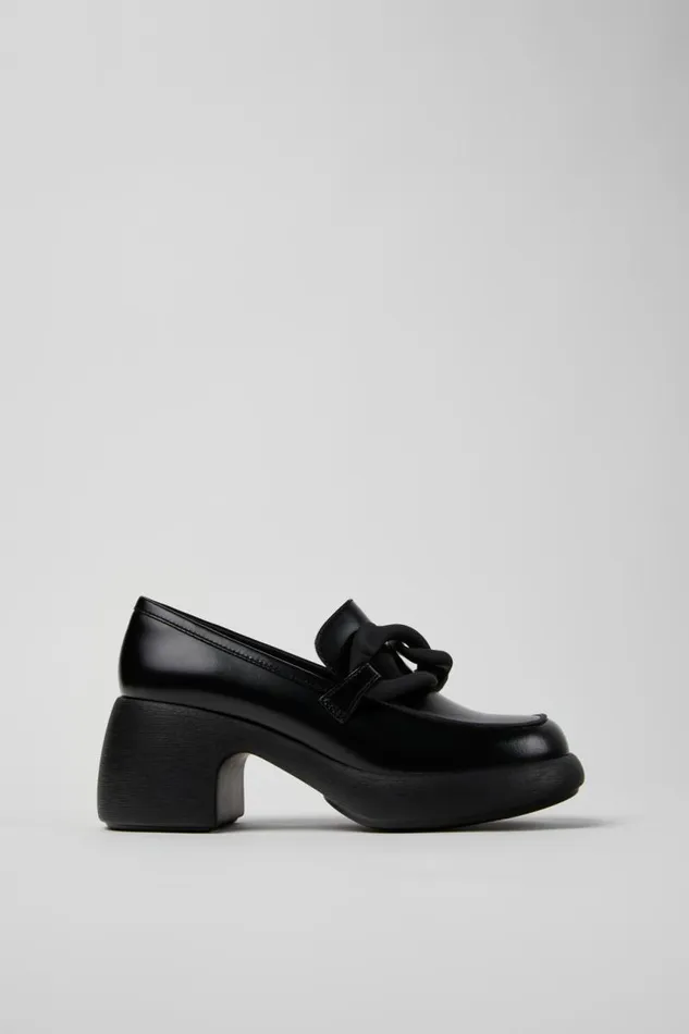 Heels Women Camper Thelma Black Leather MoccasinBallerina