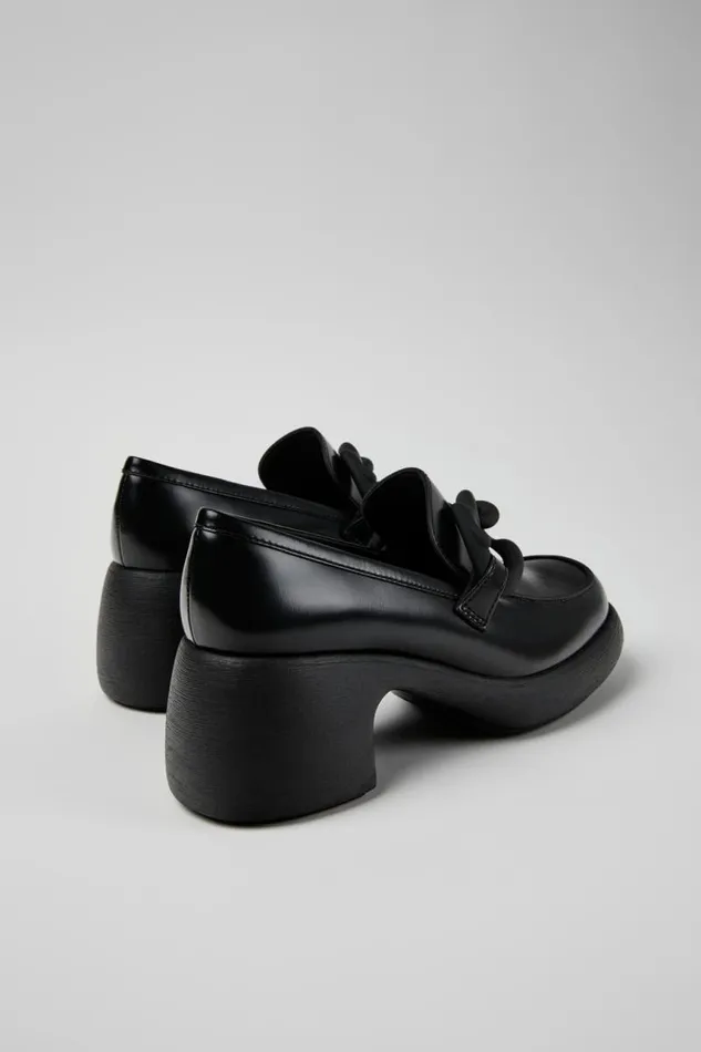 Heels Women Camper Thelma Black Leather MoccasinBallerina