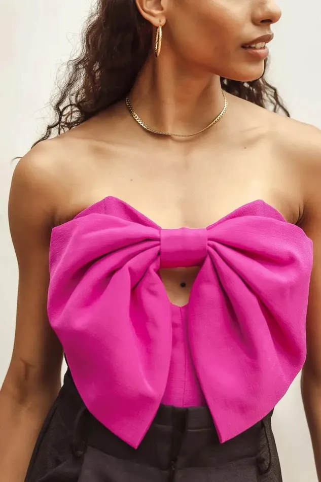 Heidi Crop Top In Magenta 8211 FINAL SALE Magenta Women Bohme Tops