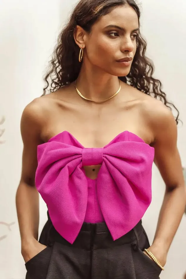 Heidi Crop Top In Magenta 8211 FINAL SALE Magenta Women Bohme Tops