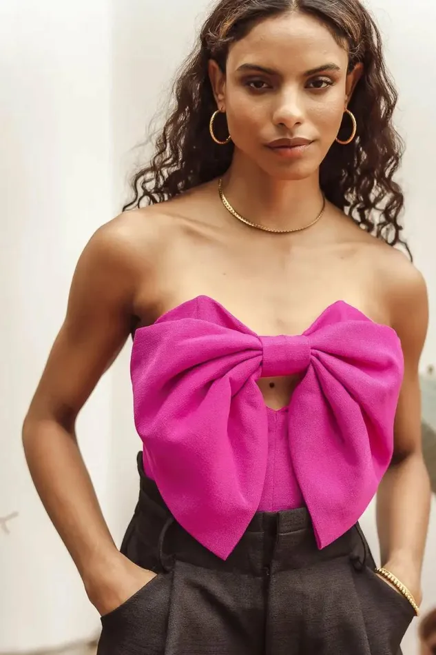 Heidi Crop Top In Magenta 8211 FINAL SALE Magenta Women Bohme Tops
