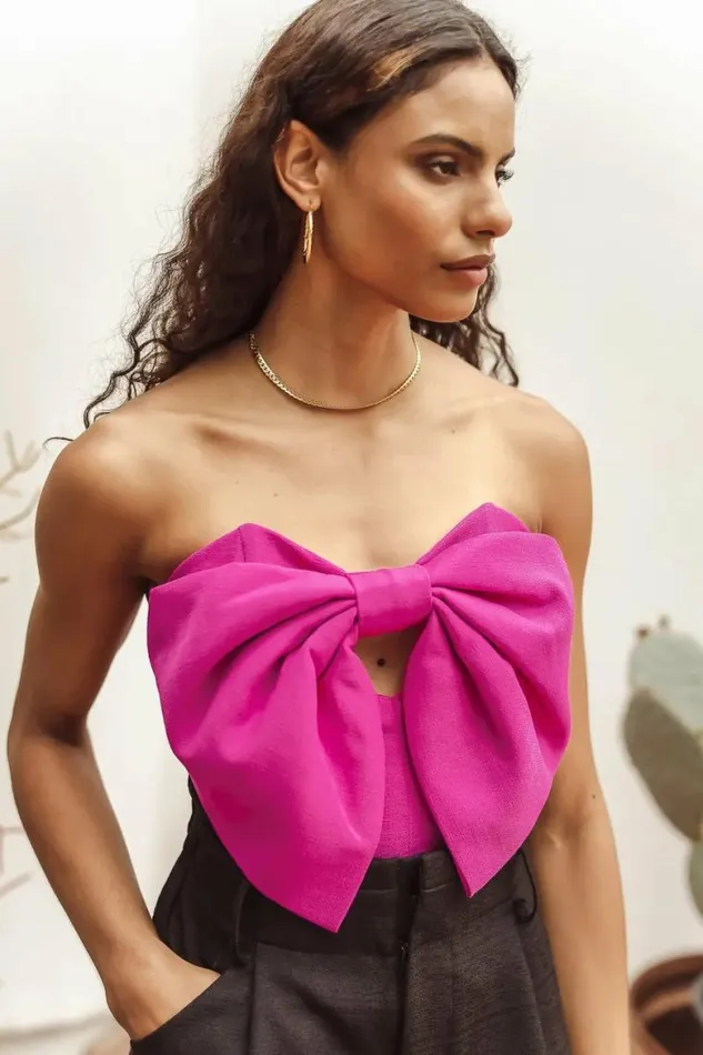 Heidi Crop Top In Magenta 8211 FINAL SALE Magenta Women Bohme Tops