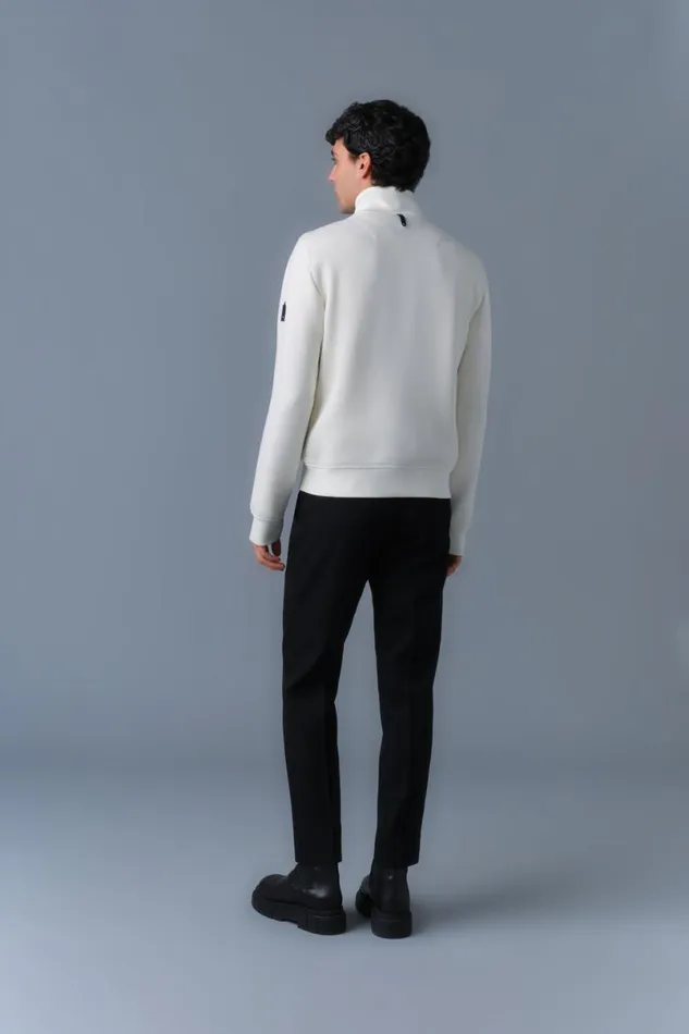 Hoodies and Tops Men Mackage COLLINR Nano Down Mixed Media Bomber Jacket Cream Hoodies and Tops Men Mackage COLLINR Nano Down Mixed Media Bomber Jacket Cream