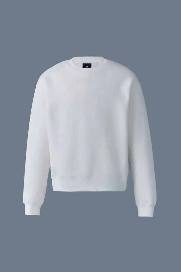 Hoodies and Tops Men Mackage JULIAN DoubleFace Jersey Sweatshirt White Hoodies and Tops Men Mackage JULIAN DoubleFace Jersey Sweatshirt White