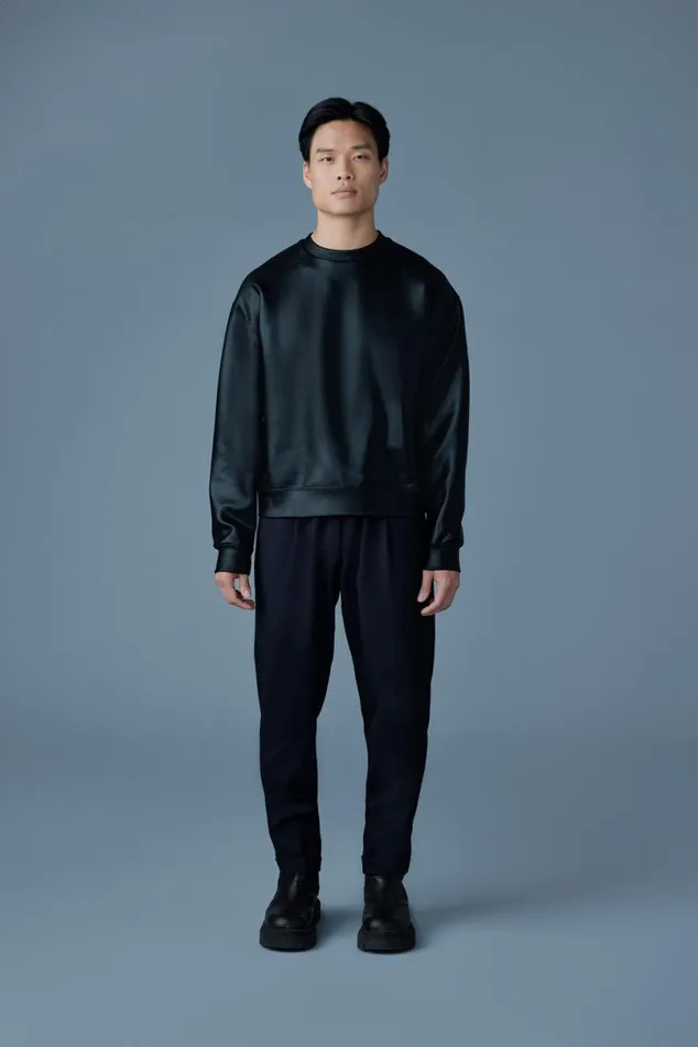Hoodies and Tops Men Mackage JULIANM Metallic DoubleFace Jersey Sweatshirt Black