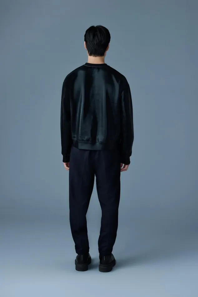 Hoodies and Tops Men Mackage JULIANM Metallic DoubleFace Jersey Sweatshirt Black