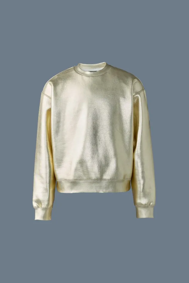 Hoodies and Tops Men Mackage JULIANM Metallic DoubleFace Jersey Sweatshirt Black