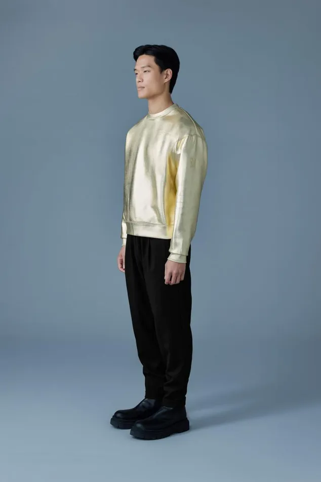 Hoodies and Tops Men Mackage JULIANM Metallic DoubleFace Jersey Sweatshirt Black