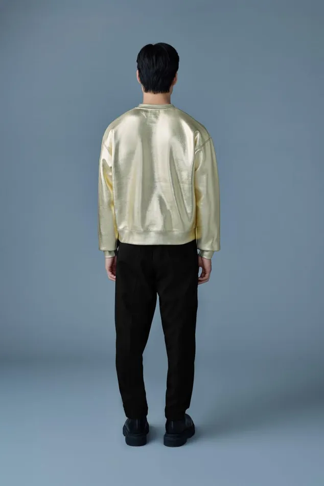 Hoodies and Tops Men Mackage JULIANM Metallic DoubleFace Jersey Sweatshirt Black