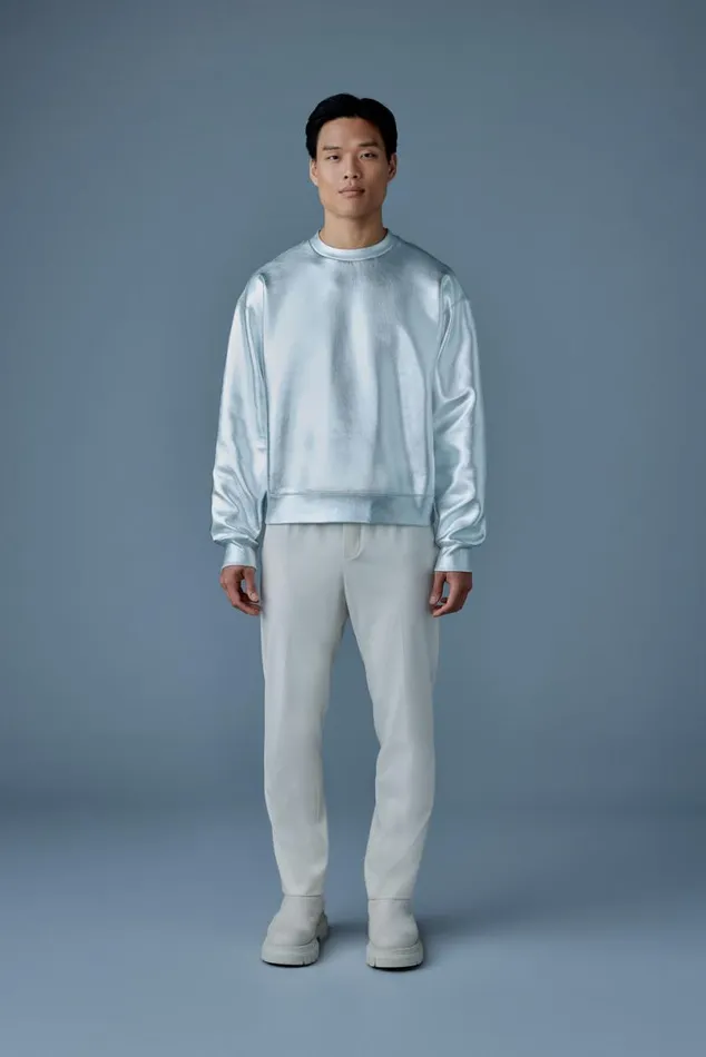 Hoodies and Tops Men Mackage JULIANM Metallic DoubleFace Jersey Sweatshirt Black