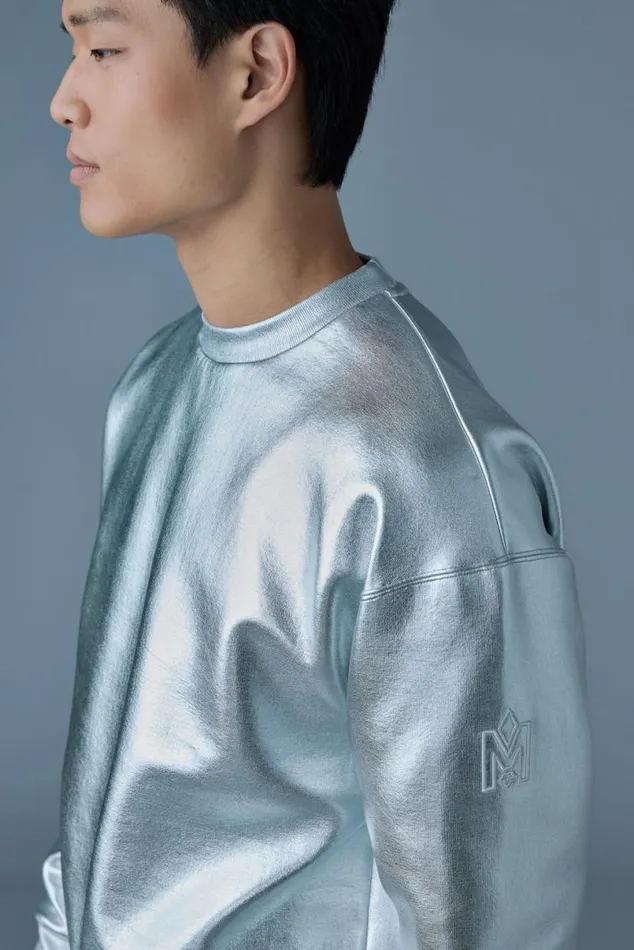 Hoodies and Tops Men Mackage JULIANM Metallic DoubleFace Jersey Sweatshirt Black