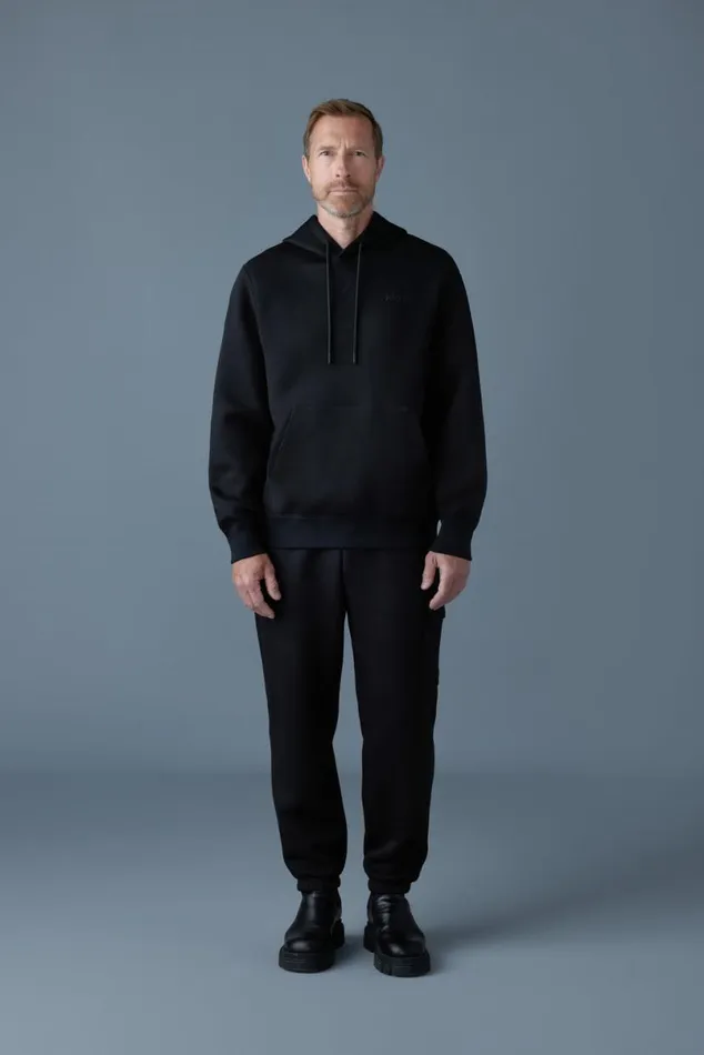 Hoodies and Tops Men Mackage KRYSTIAN Doubleface Jersey Hoodie Black
