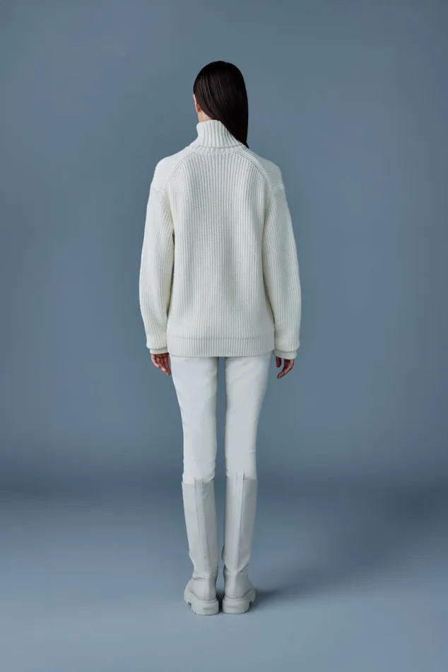 Hoodies and Tops Women Mackage ASTORWM Rib Knit Merino Wool Sweater Cream Hoodies and Tops Women Mackage ASTORWM Rib Knit Merino Wool Sweater Cream