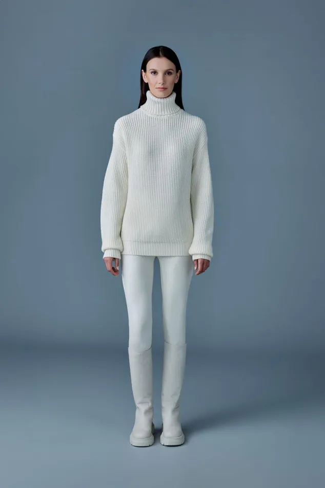 Hoodies and Tops Women Mackage ASTORWM Rib Knit Merino Wool Sweater Cream Hoodies and Tops Women Mackage ASTORWM Rib Knit Merino Wool Sweater Cream