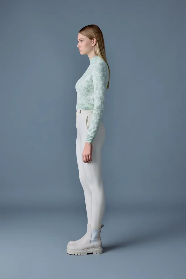 Hoodies and Tops Women Mackage LANSF Snowflake Jacquard Knit Top Mintcream Hoodies and Tops Women Mackage LANSF Snowflake Jacquard Knit Top Mintcream