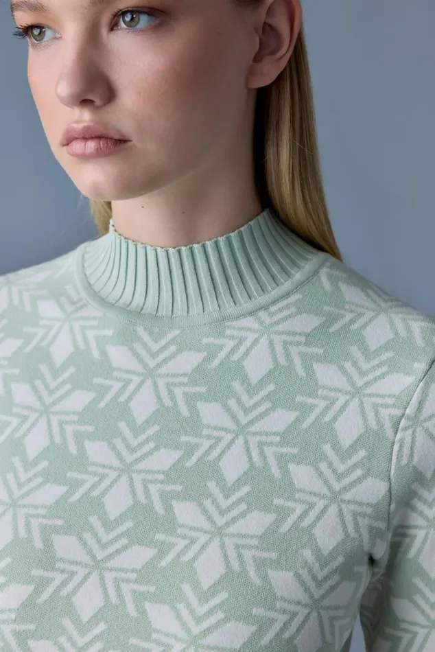 Hoodies and Tops Women Mackage LANSF Snowflake Jacquard Knit Top Mintcream Hoodies and Tops Women Mackage LANSF Snowflake Jacquard Knit Top Mintcream