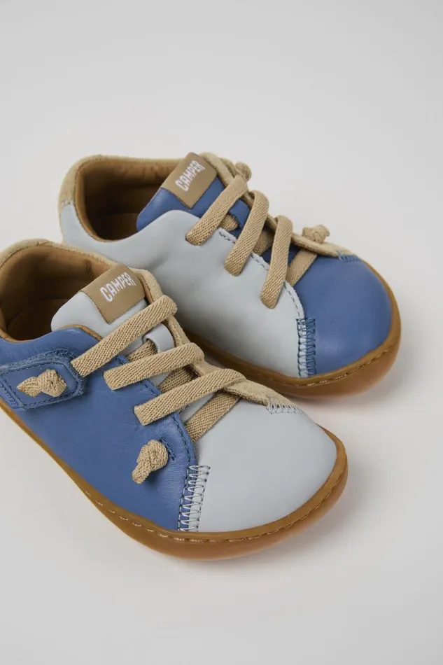Hook And Loop Kids Camper Twins Multicolor Nubuck And Leather Shoes