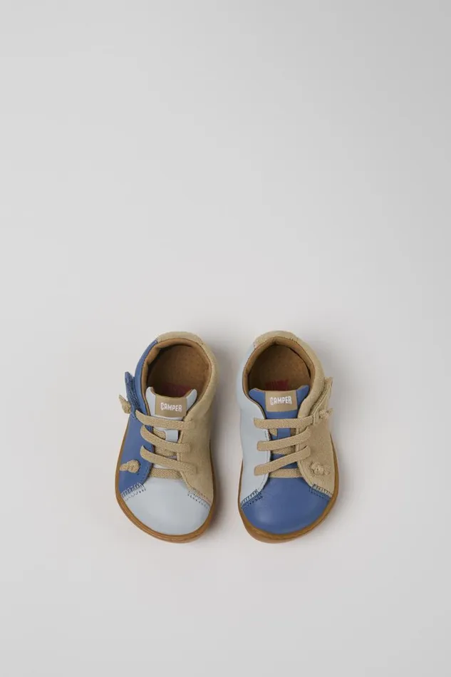 Hook And Loop Kids Camper Twins Multicolor Nubuck And Leather Shoes