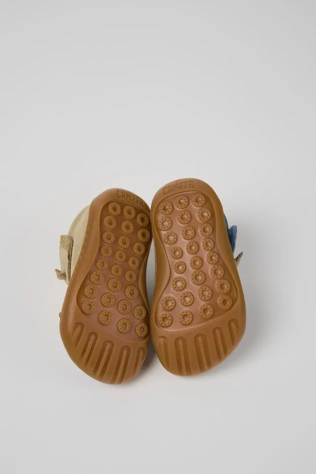 Hook And Loop Kids Camper Twins Multicolor Nubuck And Leather Shoes