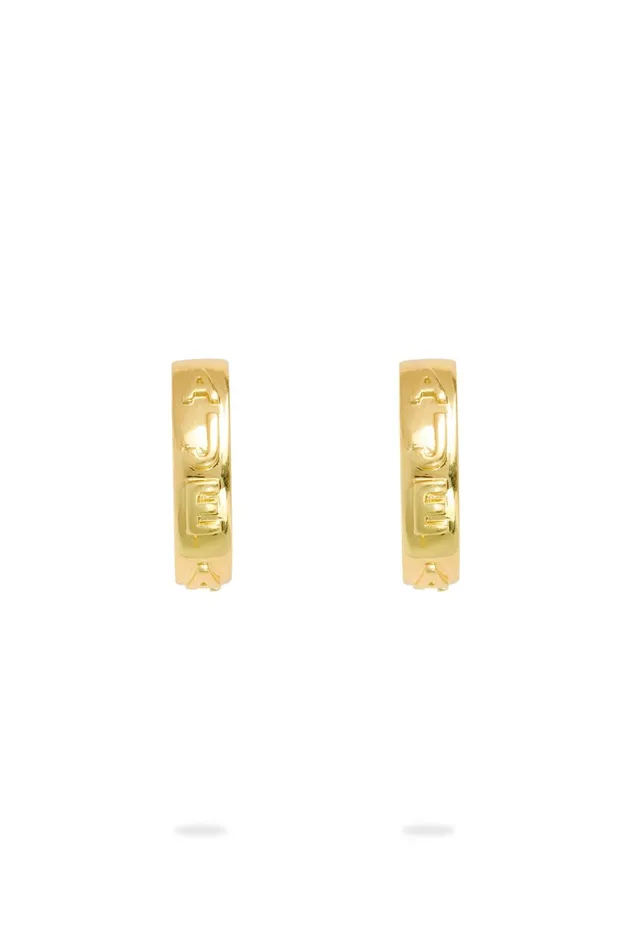 Instinct Hoop Stud Brushed Gold Women Aje Jewelry