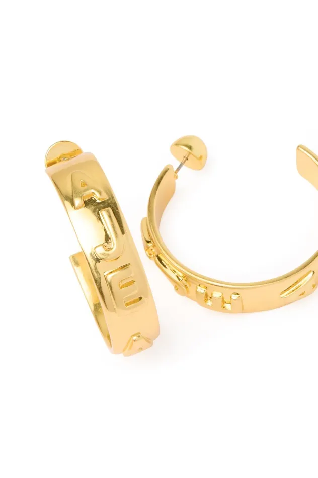 Instinct Hoop Stud Brushed Gold Women Aje Jewelry