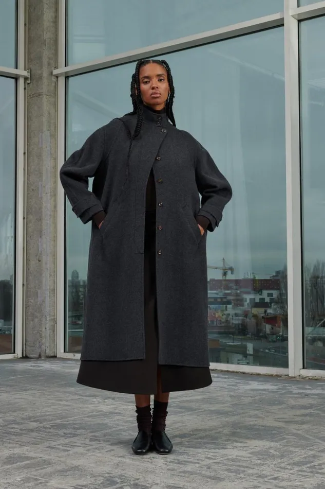Jackets and Coats Women Soeur VANCOUVER COAT Dark Mottled Grey