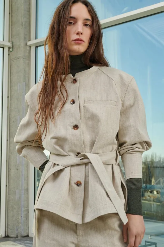 Jackets and Coats Women Soeur VENICE JACKET Beigeoffwhite
