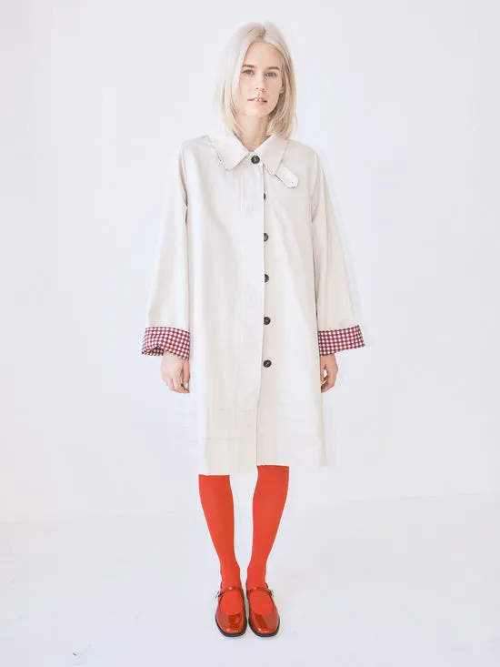 Jackets Outerwear Mercedes Bow Reversible Trench Gingham U0026 Ecru 8211 Lisa Says Gah Women