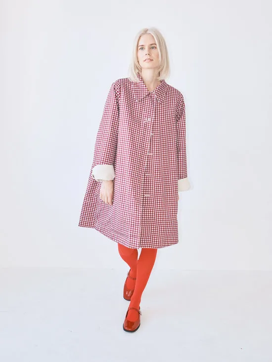 Jackets Outerwear Mercedes Bow Reversible Trench Gingham U0026 Ecru 8211 Lisa Says Gah Women