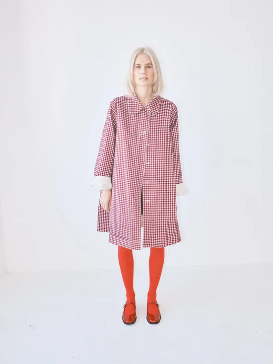 Jackets Outerwear Mercedes Bow Reversible Trench Gingham U0026 Ecru 8211 Lisa Says Gah Women