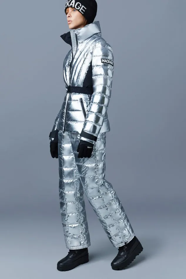 Jackets Women Mackage ELITA Metallic Light Down Ski Jacket With Removable Hood Silver Jackets Women Mackage ELITA Metallic Light Down Ski Jacket With Removable Hood Silver