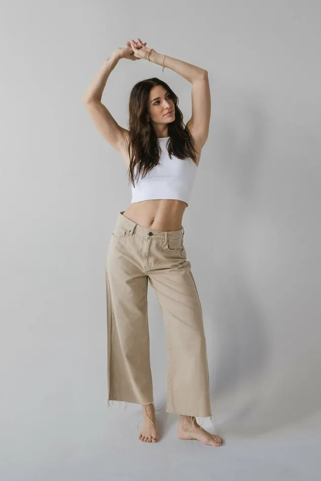 Janice Wide Leg Jeans Khaki Women Bohme Denim