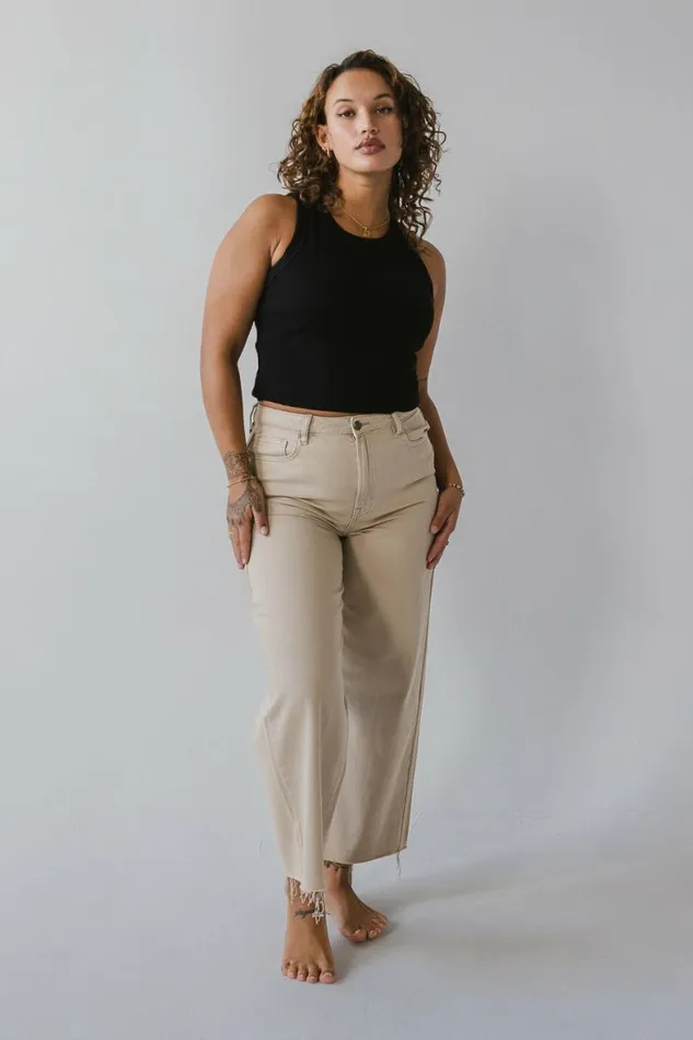 Janice Wide Leg Jeans Khaki Women Bohme Denim