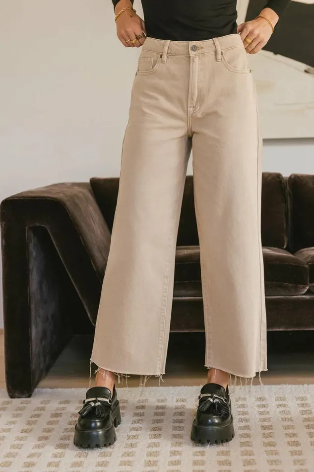 Janice Wide Leg Jeans Khaki Women Bohme Denim