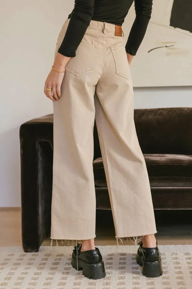 Janice Wide Leg Jeans Khaki Women Bohme Denim