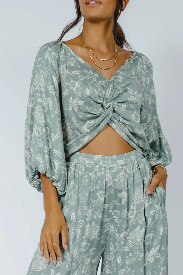 Jayne Cropped Blouse 8211 FINAL SALE Sage Women Bohme Tops