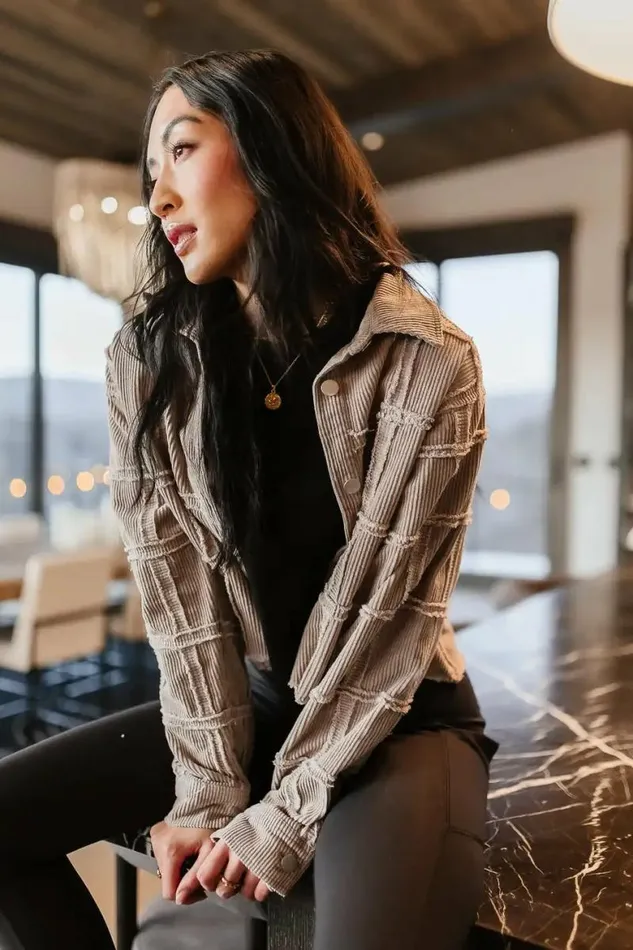 Jenna Corduroy Jacket Tan Women Bohme Outerwear