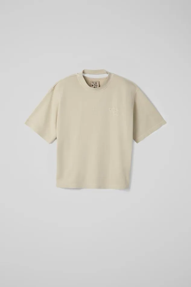 Jersey Women Camper TShirt Beige Organic Cotton TShirt Jersey Women Camper TShirt Beige Organic Cotton TShirt